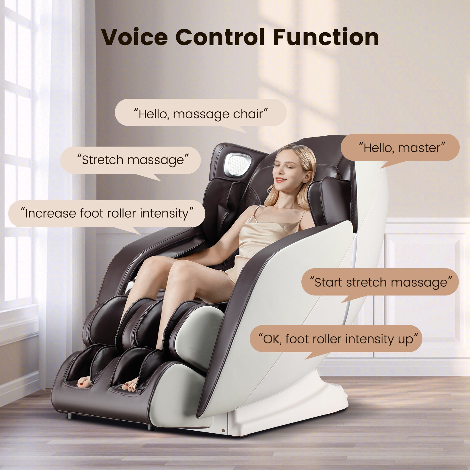 Full Body Zero Gravity SL Track Electric Shiatsu Massage Chair-Brown