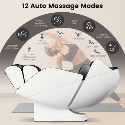 Full Body Zero Gravity SL Track Electric Shiatsu Massage Chair-Brown