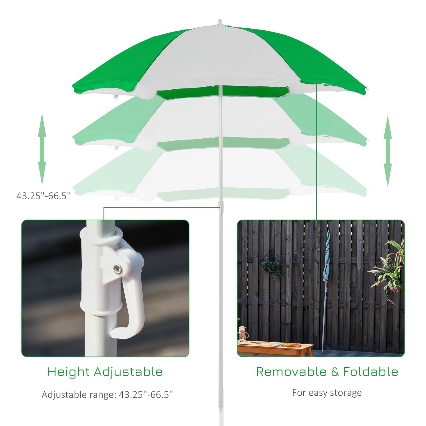 Outsunny Kids Picnic Table with Benches, Wooden Sand and Water Table, Adjustable Parasol, Storage Bins, for Kids 3-6 Years, Brown