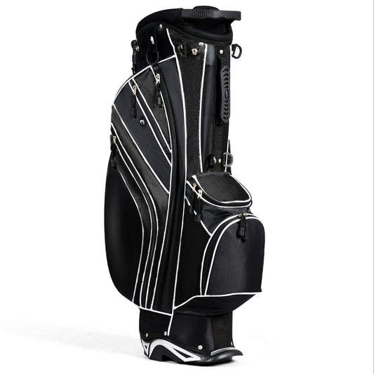 Golf Stand Bag with 5 Way Divider Pockets and Umbrella Holder-Black