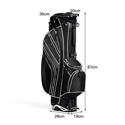 Golf Stand Bag with 5 Way Divider Pockets and Umbrella Holder-Black