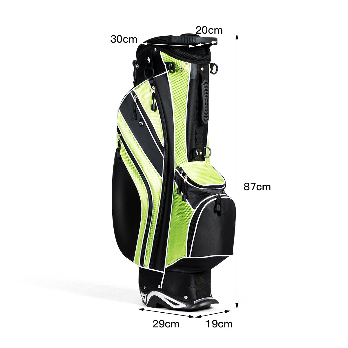 Golf Stand Bag with 5 Way Divider Pockets and Umbrella Holder-Green