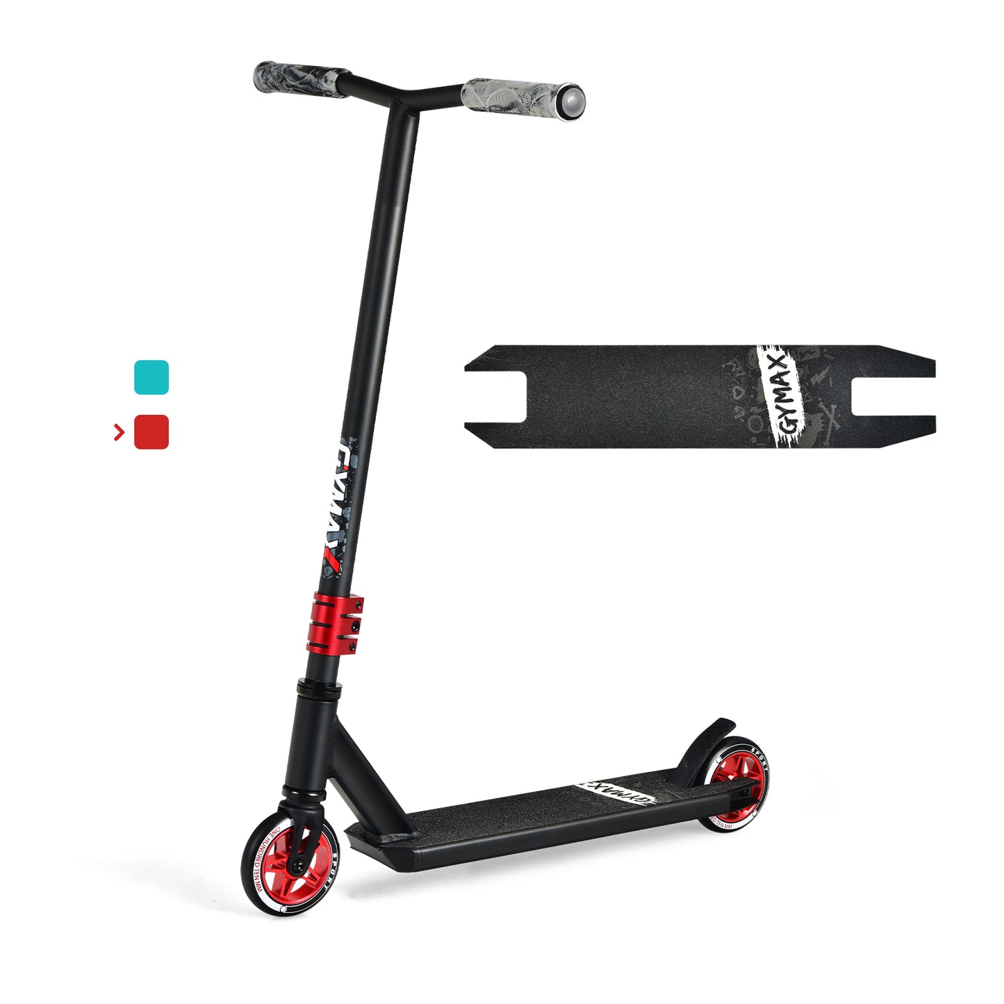 Pro Stunt Scooter with Luminous Aluminum Deck -Red