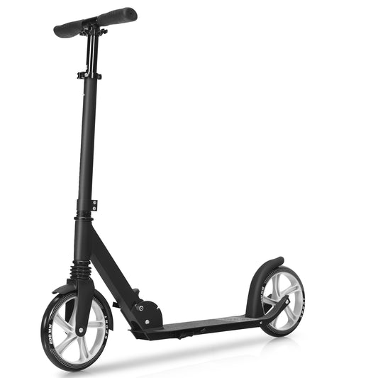 Folding Scooters with 2-Level Adjustable Handlebar for Adults-Black