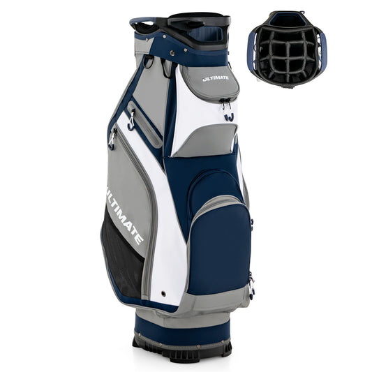 Lightweight Portable Golf Cart Bag with 14 Way Dividers and 7 Pockets-Navy