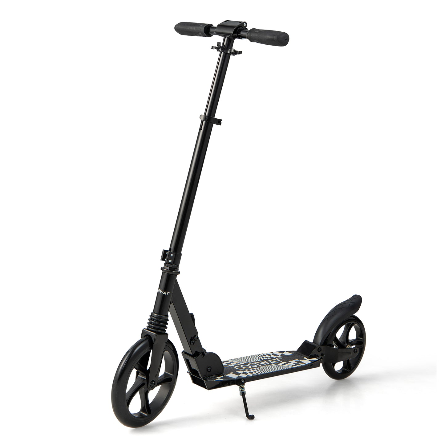 Folding Kick Scooters with 2-Level Adjustable Handlebar-Black