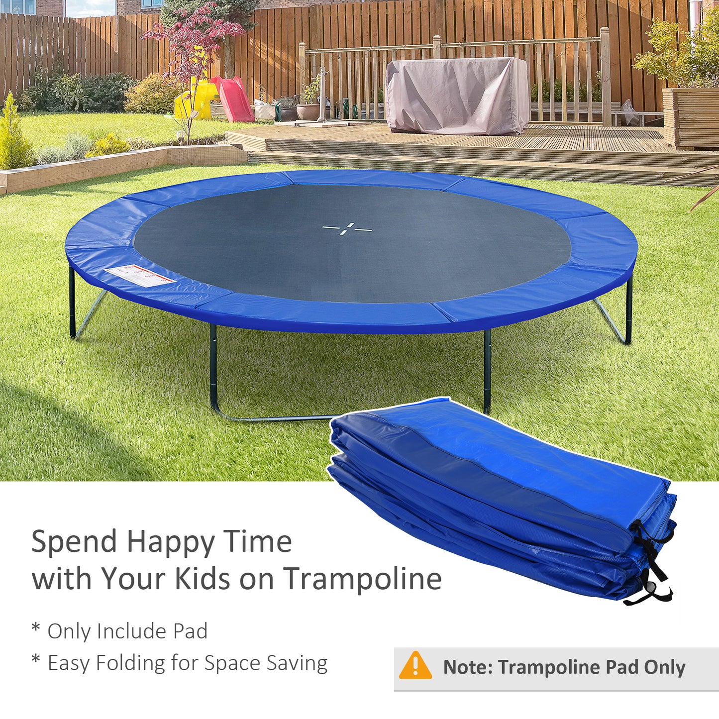 HOMCOM ?244cm Trampoline Pad Pads Replacement Safety Surround Pads Padding - 8ft Blue