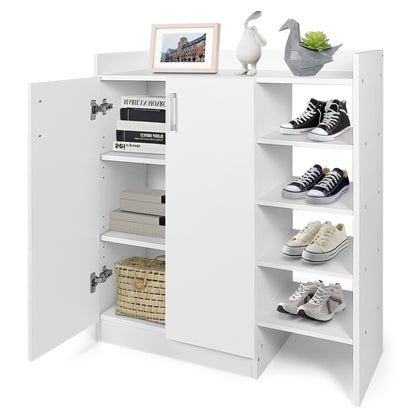 Freestanding Shoe Rack Storage Organizer with Adjustable Shelves