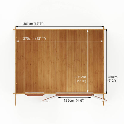 4M X 3M Retreat Log Cabin - 44Mm (Upvc Windows & Door) - Oak