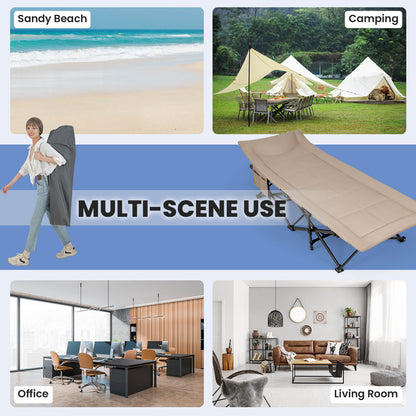 Sleeping Cot Bed with Carry Bag-Khaki