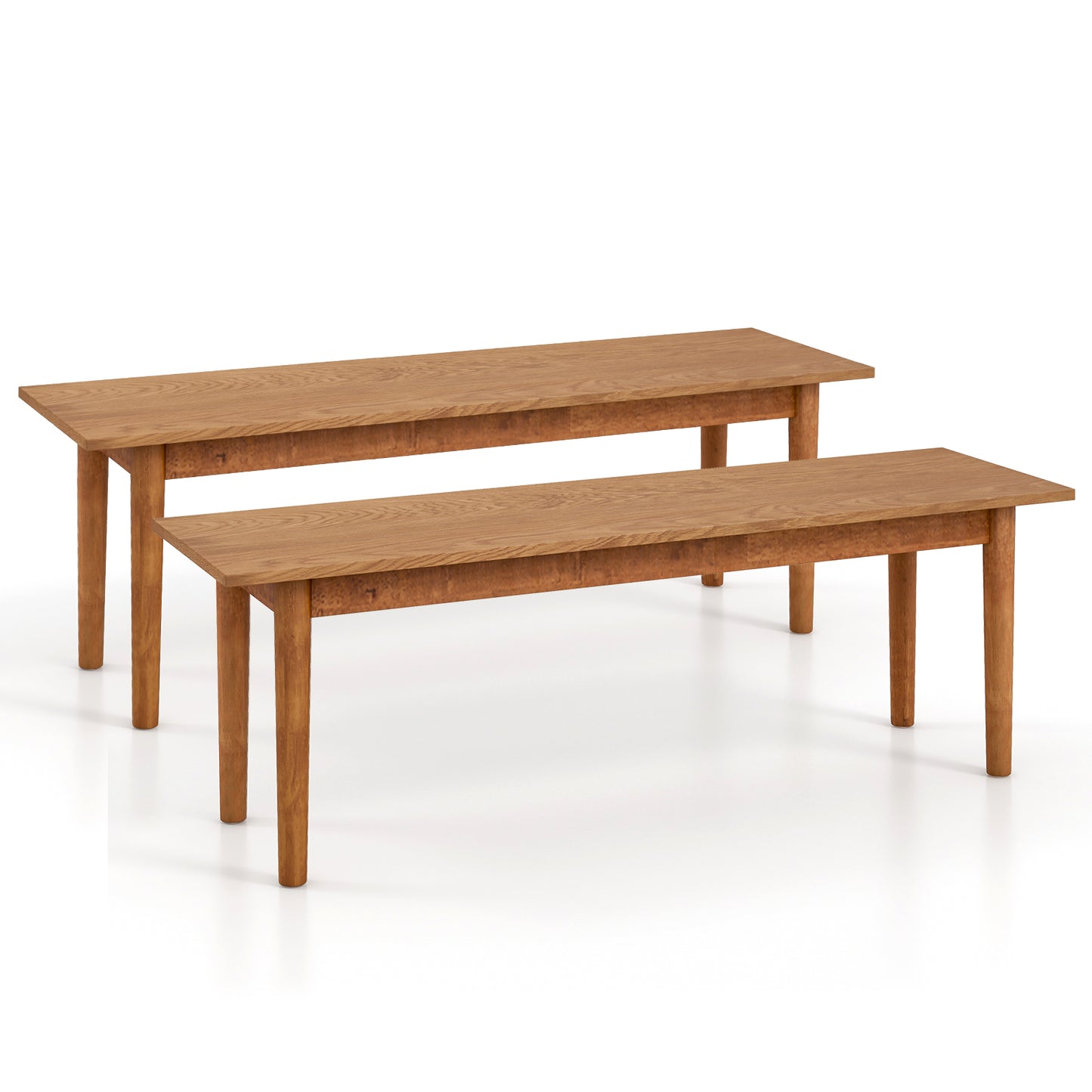 Solid Wood Dining Bench with Rubber Wood Legs