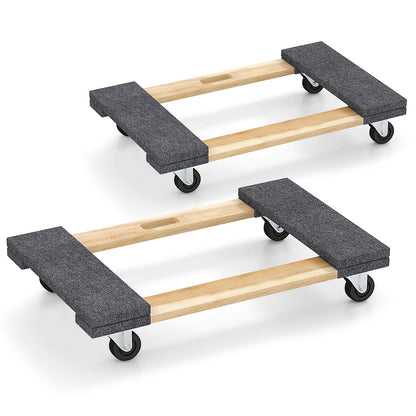 Set of 2 Furniture Dolly Cart  with 4 Universal Wheels for House Moving