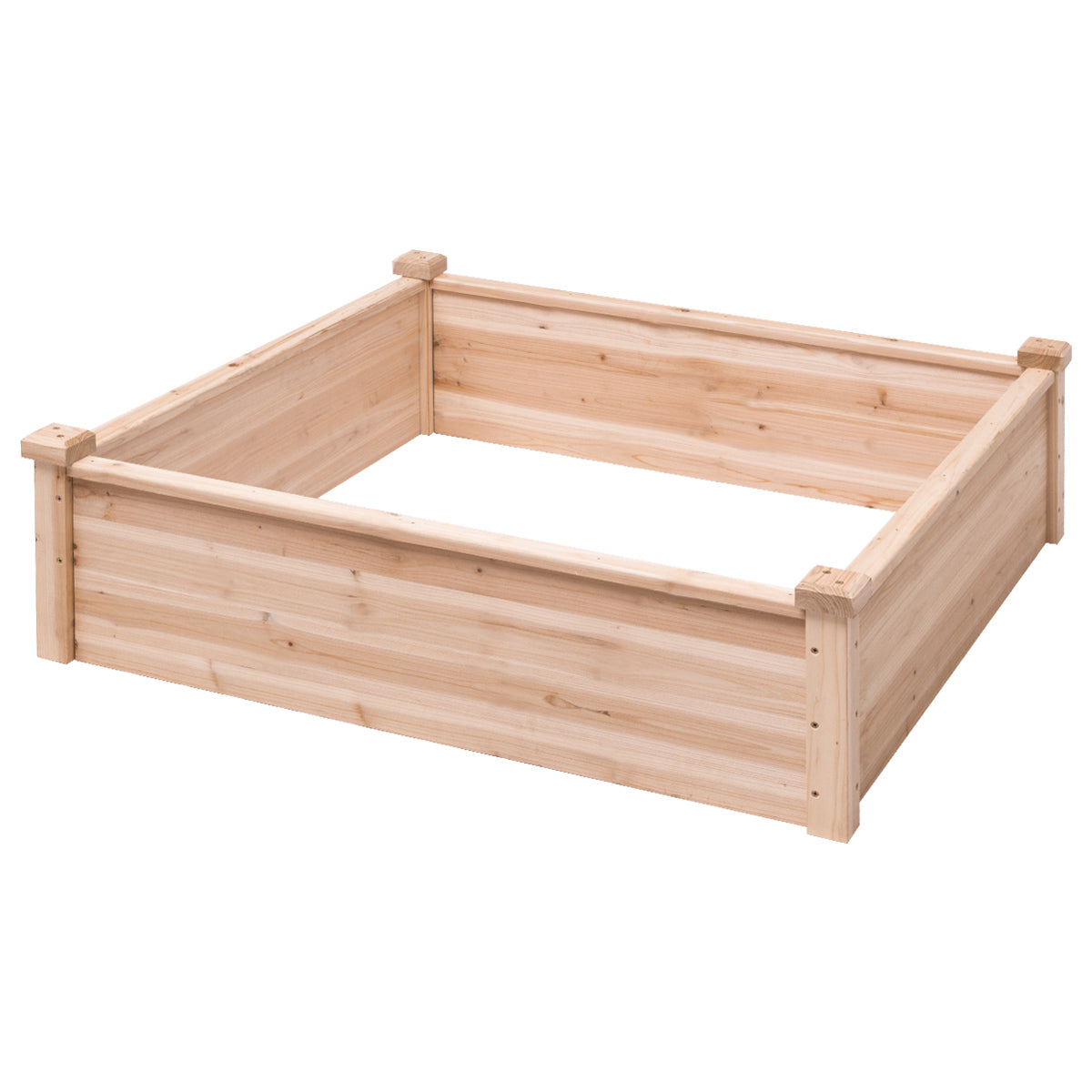 Square Fir Wood Raised Garden Bed with Open-Ended Base