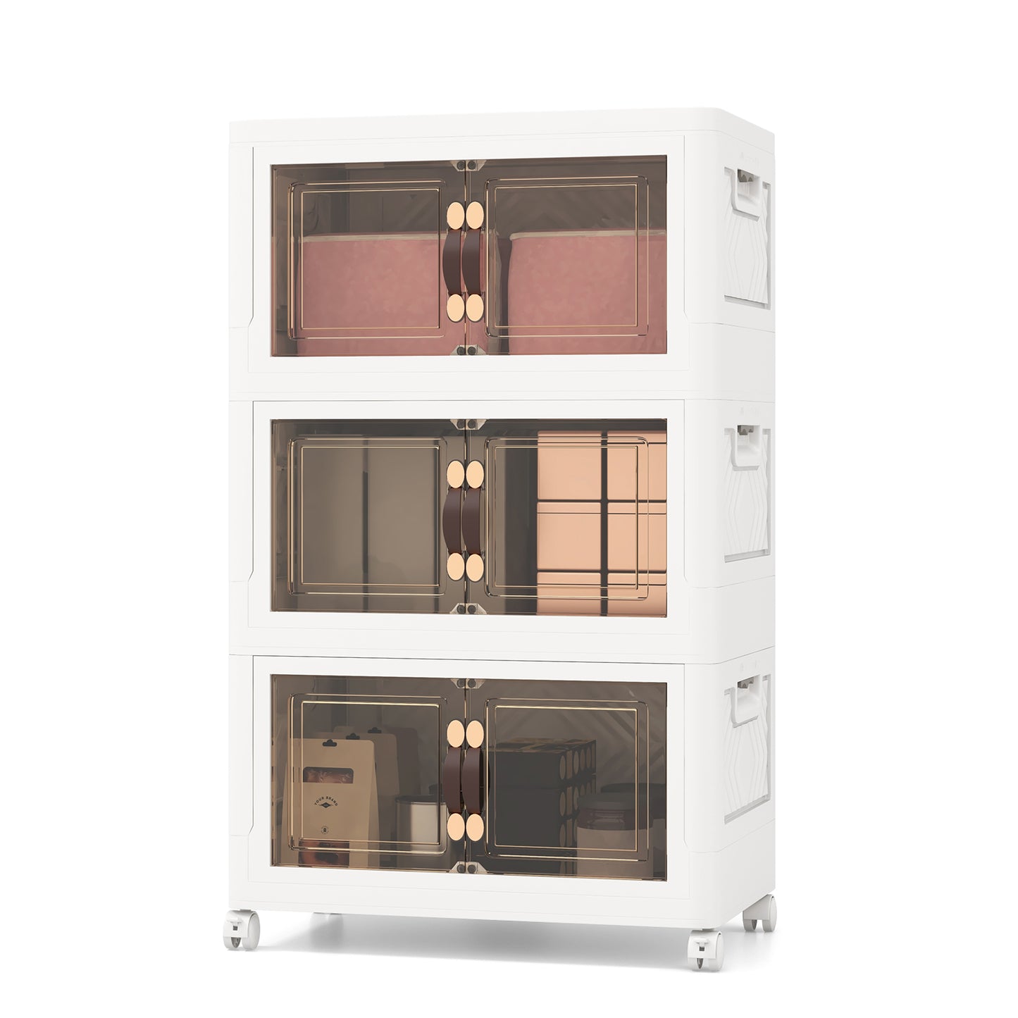 27/34/44/59/78/92.5 Gal Stackable Storage Bins with Lockable Wheels-59 Gal-3-Tier
