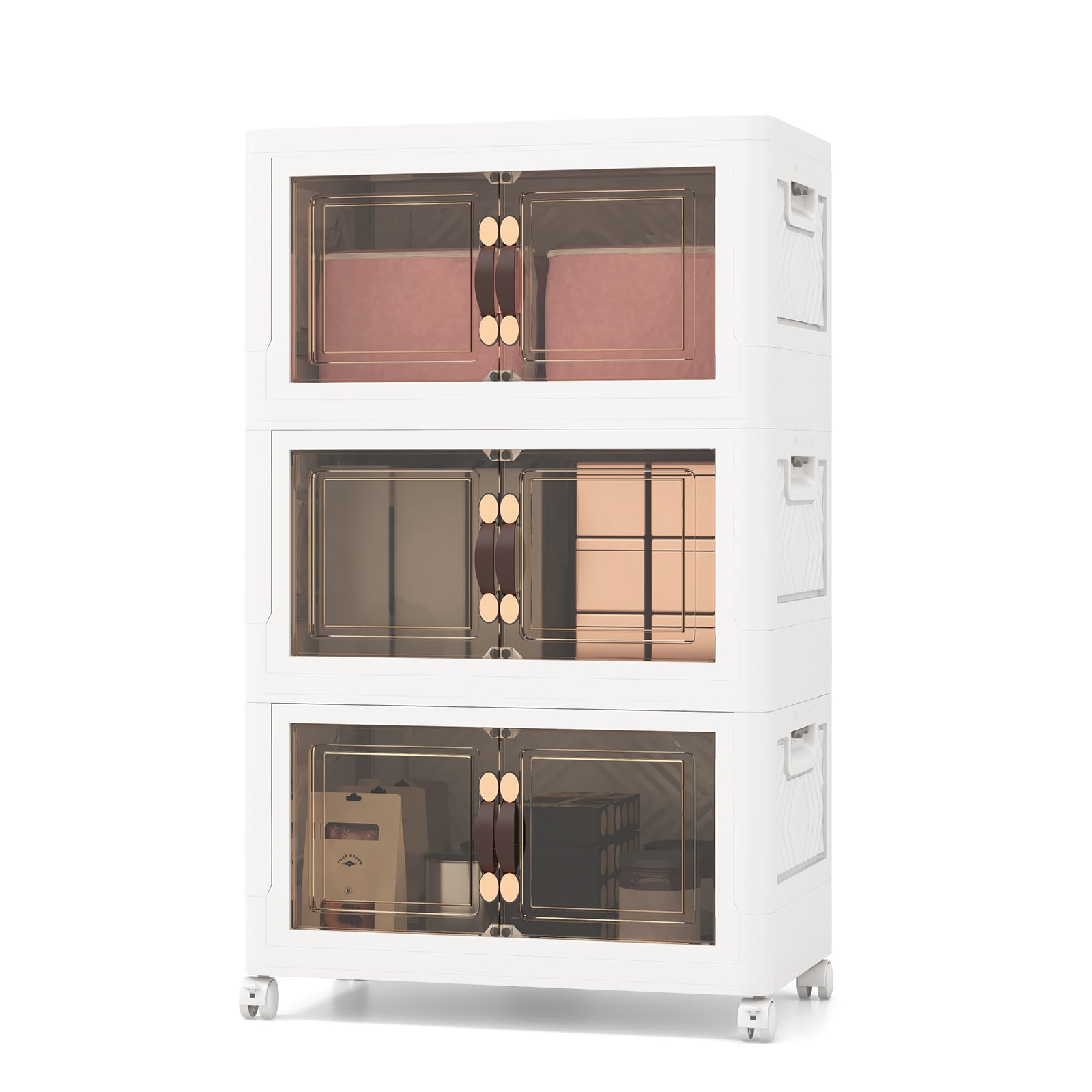 27/34/44/59/78/92.5 Gal Stackable Storage Bins with Lockable Wheels-59 Gal-3-Tier