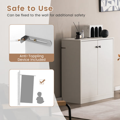 Storage Cabinet with 3 Shelves-White