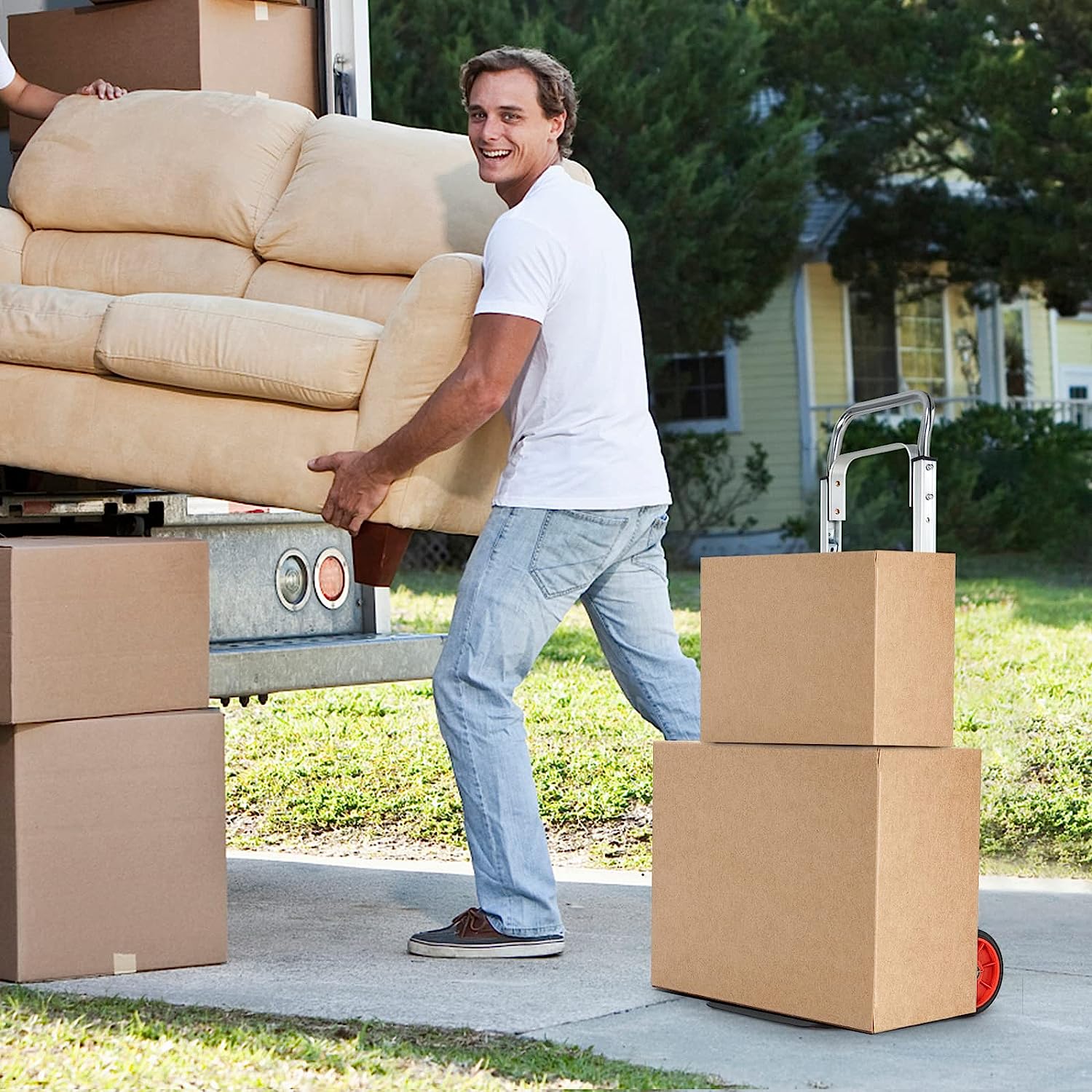 Aluminium Sack Truck Barrow with Adjustable Handle for Moving Shopping Travel