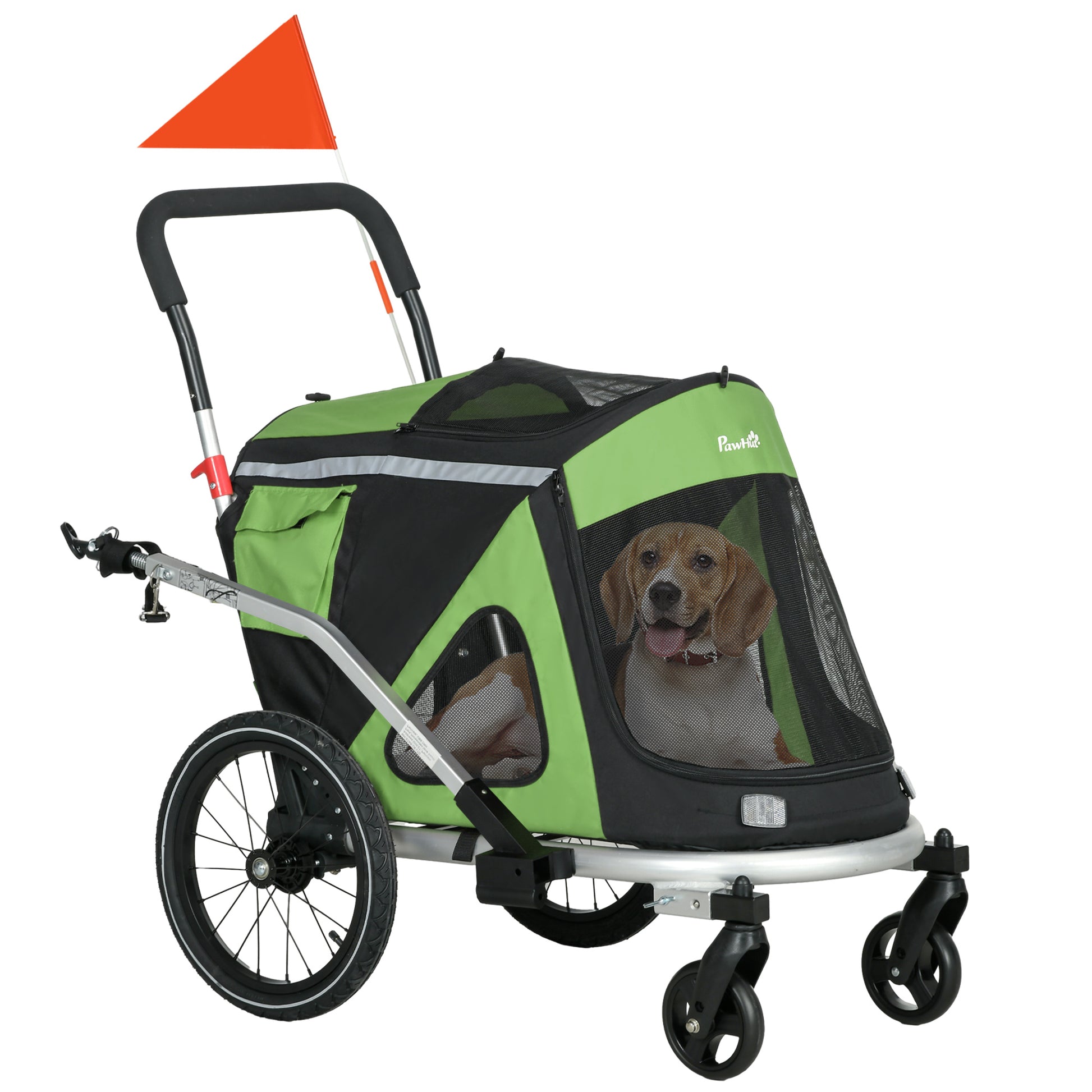 pawhut 2 in 1 dog stroller PawHut 2 in 1 Aluminium Foldable Dog Bike Trailer, Pet Stroller, for M – GardenArch