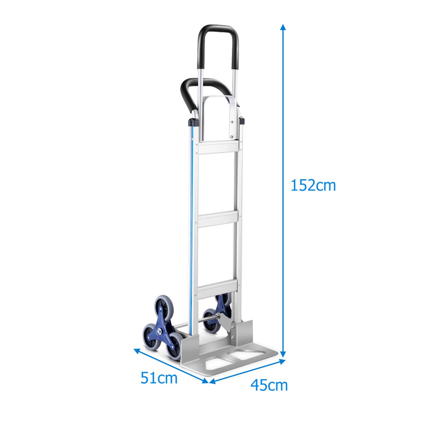 2-In-1 Aluminum Hand Truck with 6 Wheels and 2 Loop Handles