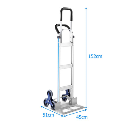 2-In-1 Aluminum Hand Truck with 6 Wheels and 2 Loop Handles