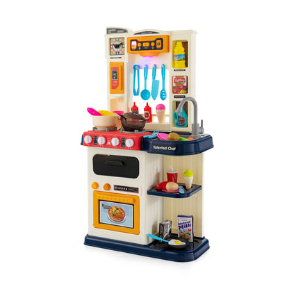 Kids Kitchen Playset with 65 Pieces Accessories-Blue