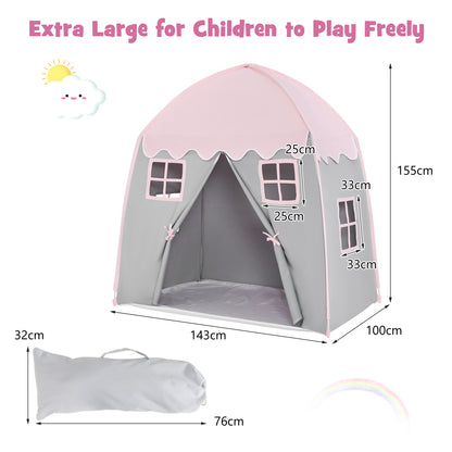 Large Indoor Outdoor Portable Fairy Kids Play Tent with Storage Bag -Pink