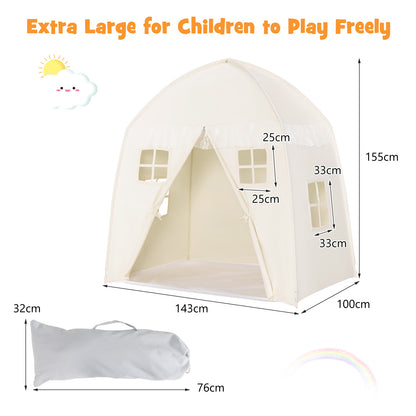 Large Indoor Outdoor Portable Fairy Kids Play Tent with Storage Bag -White
