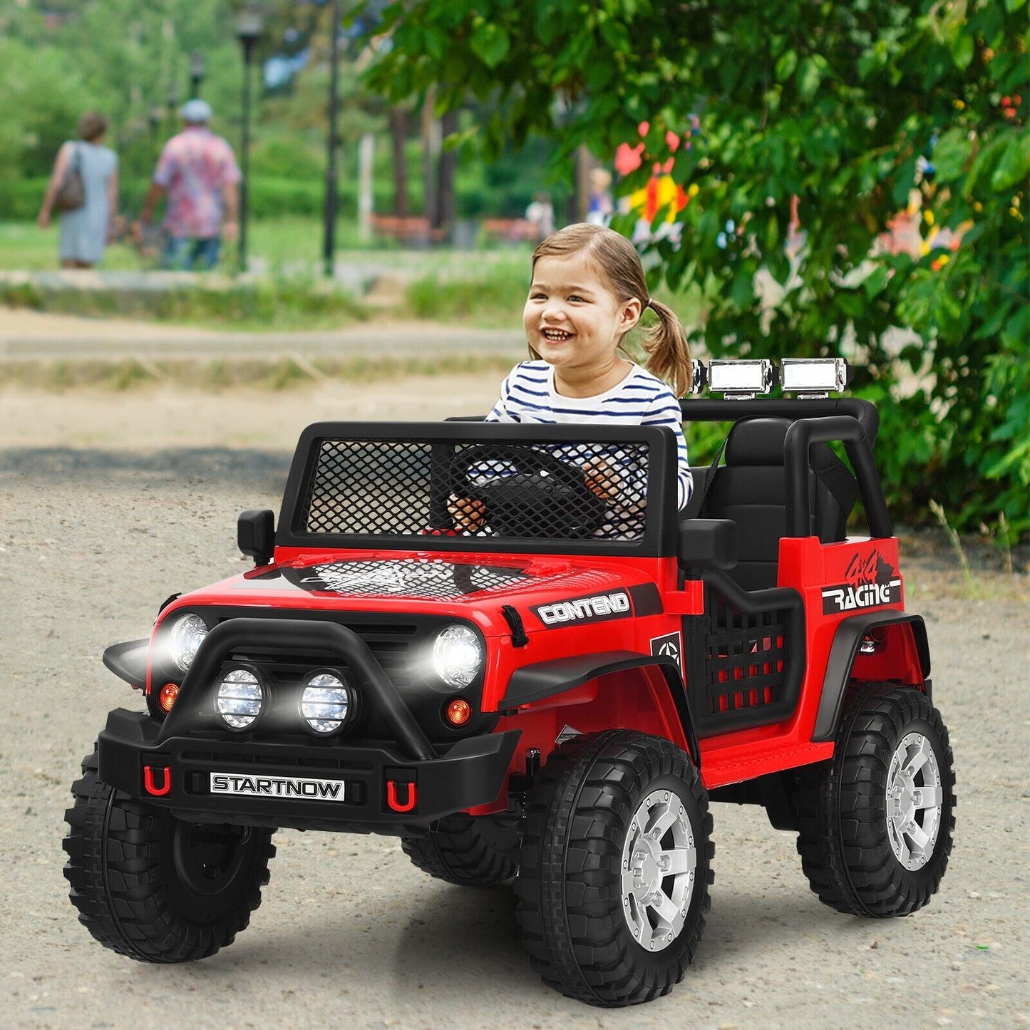 2-Seat Kids Ride on Truck with Parent Remote Control-Red