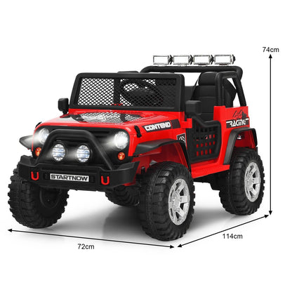 2-Seat Kids Ride on Truck with Parent Remote Control-Red