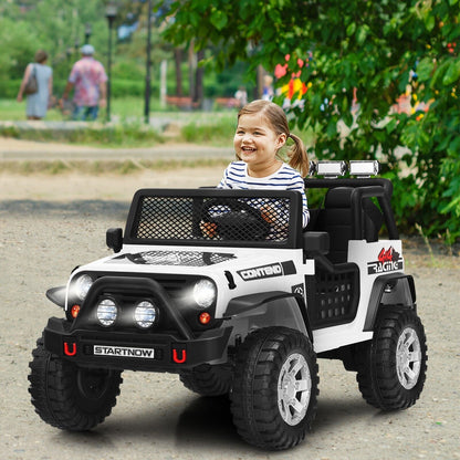2-Seat Kids Ride on Truck with Parent Remote Control-White