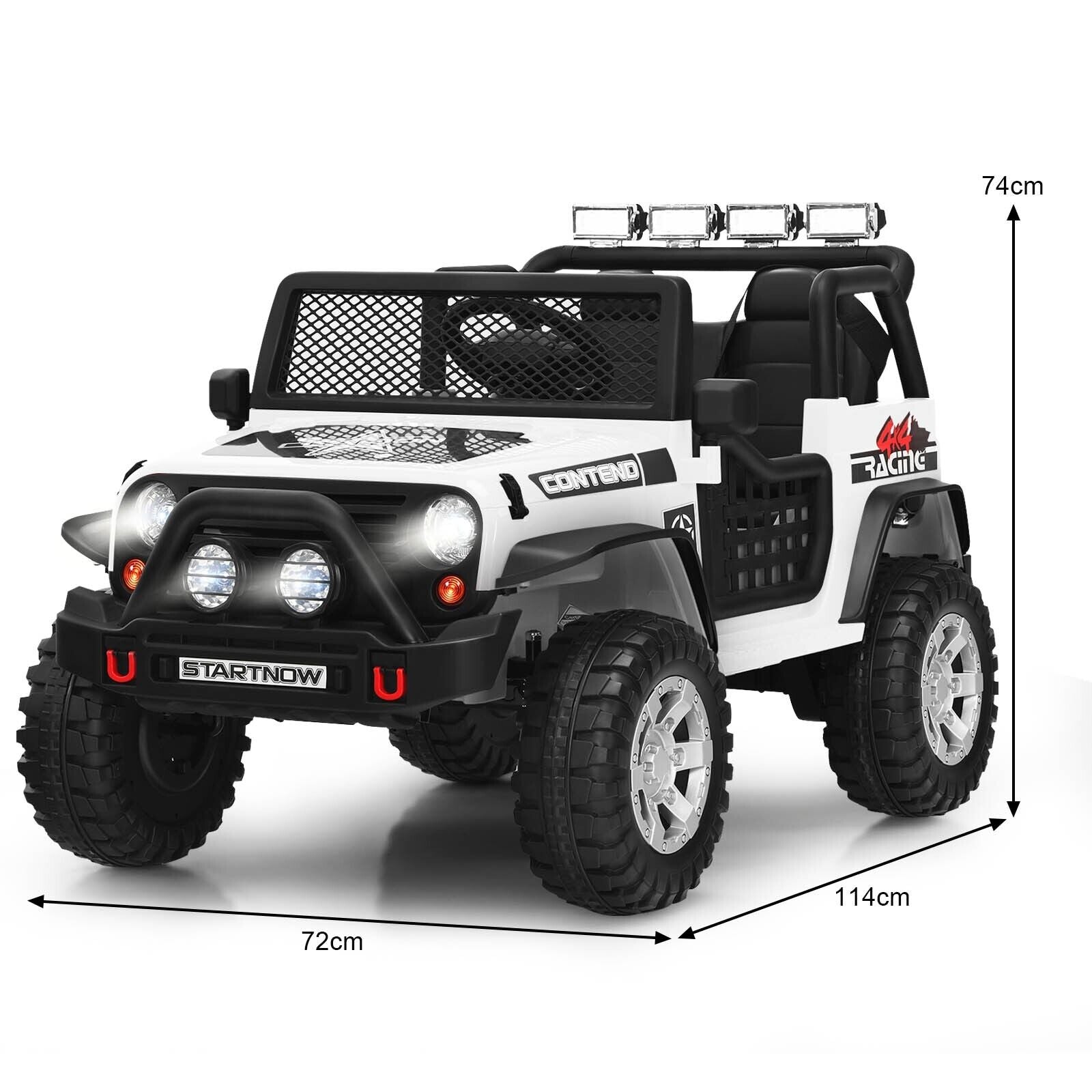 2-Seat Kids Ride on Truck with Parent Remote Control-White