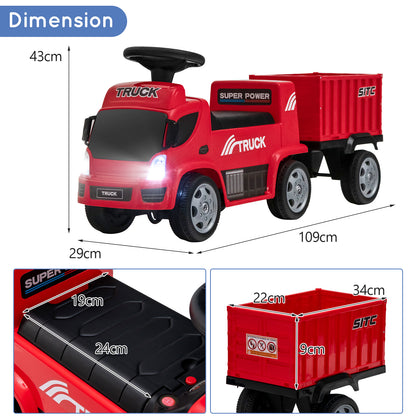 Kids Ride on Truck with Detachable Container for 18-36 Months-Red