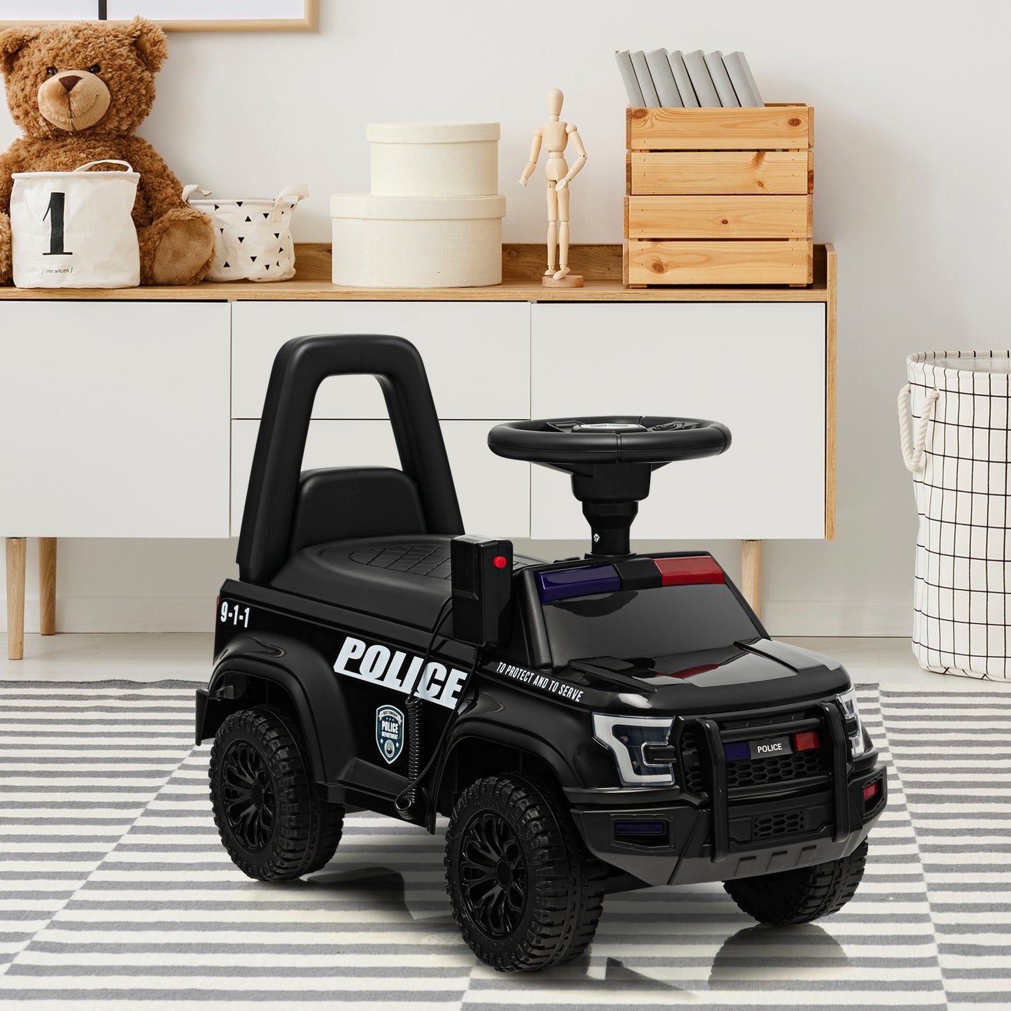 Licensed Toddler Ride On Push Police Car