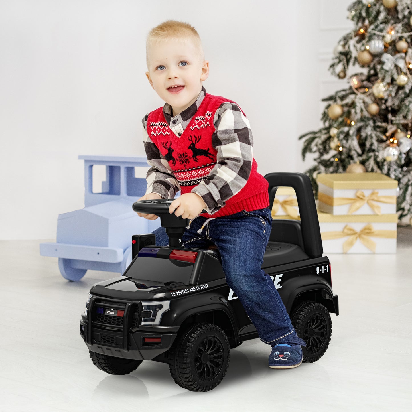 Licensed Toddler Ride On Push Police Car