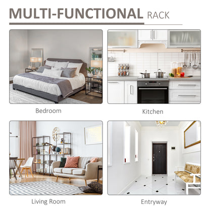 HOMCOM 3-Tier Corner Shelf Unit Adjustable Feet Back Panels Smooth Surface Home Office Stylish-Black Brown