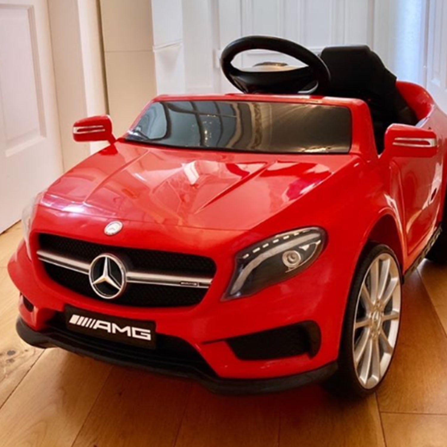 HOMCOM Compatible for 6V Kids Ride On Car Mercedes Benz GLA Licensed Toy toddler with Music Remote Control Rechargeable Headlight Two Speed Red