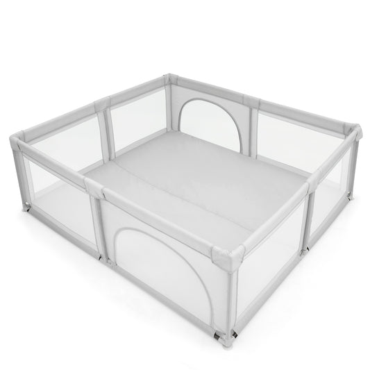 Large Baby Playpen with 50 Ocean Balls for Indoor and Outdoor-Grey
