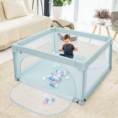 Playpen Baby Toddlers Safety Activity Fence with 50 Ocean Balls-Blue