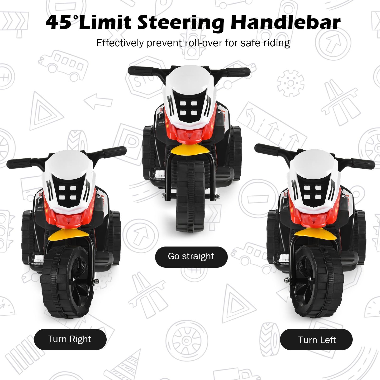 Kids Motorcycle Ride On Toy with Rechargeable Battery