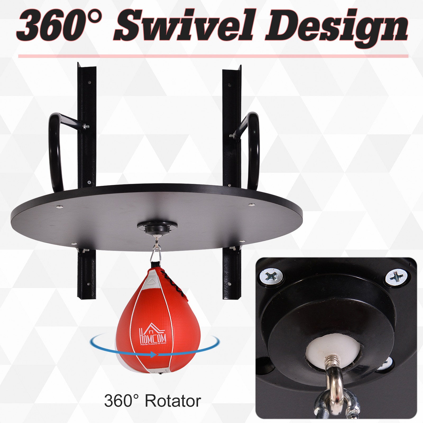 HOMCOM Pear Fast Boxing Set with Platform Wall Installation, Pump, Accessories Included, 60 x 73 x 80 cm