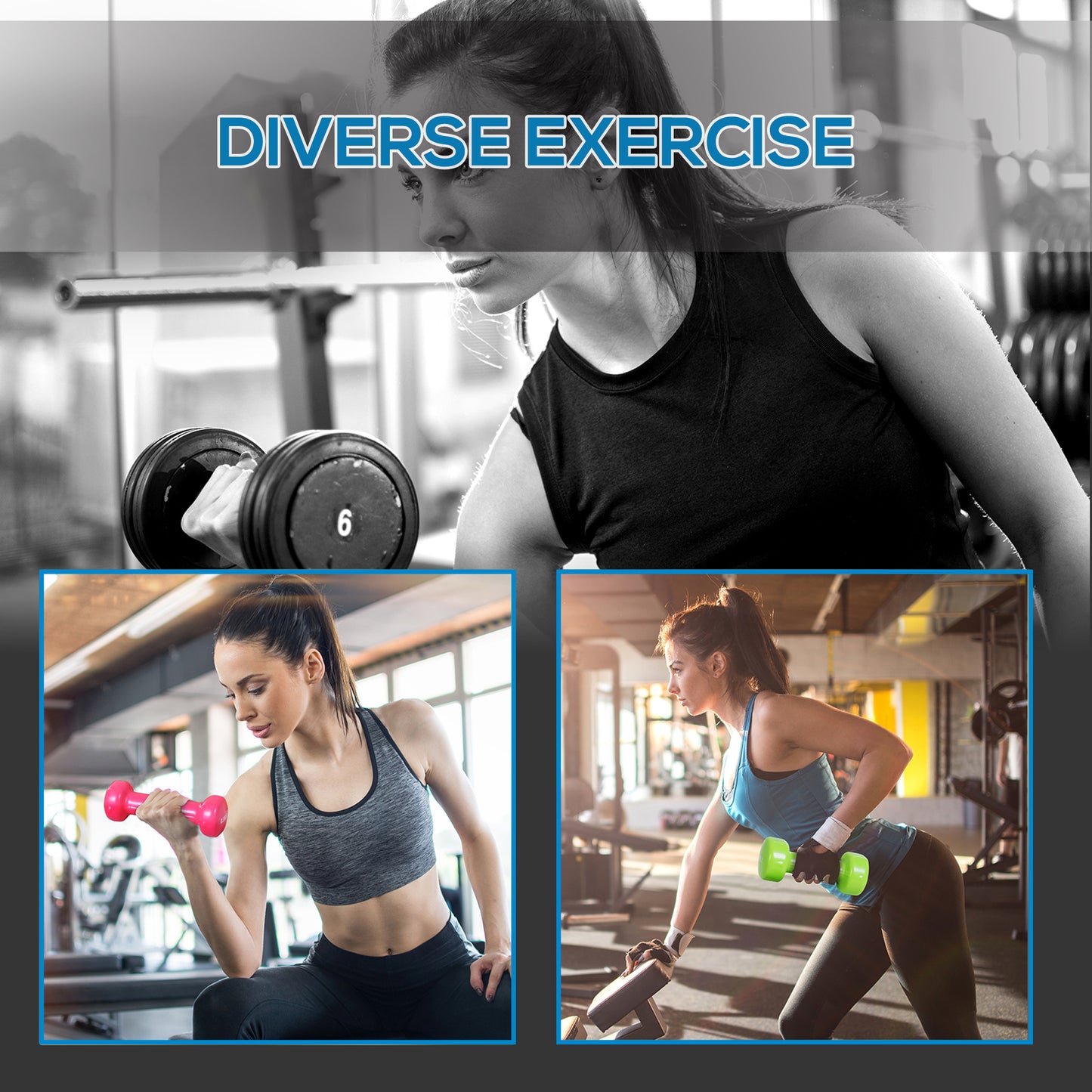 HOMCOM 10kg Dumbbell Weights Set with Carry Case Multi Colour Premium Ladies Weight Lifting Set