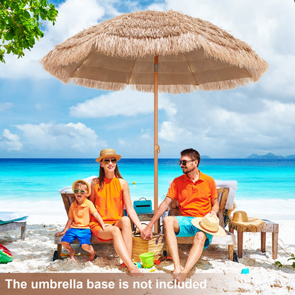 192cm Thatched Tiki Patio Umbrella with Tilt Design 8 Ribs