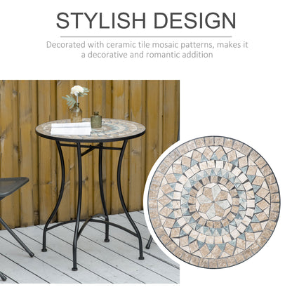 Outsunny ?60cm Mosaic Outdoor Patio Table - Green