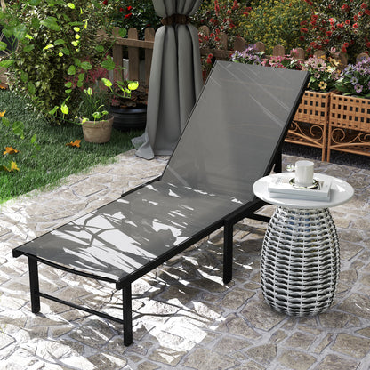 Outsunny Reclining Sun Lounger - Grey