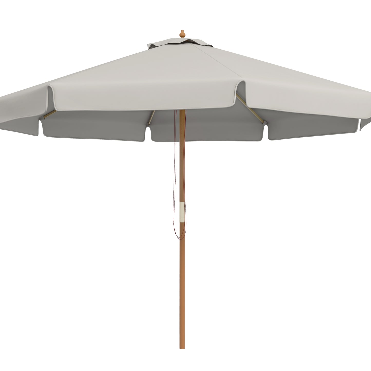 Outsunny 3.3m Elegant Wooden Parasol - Grey