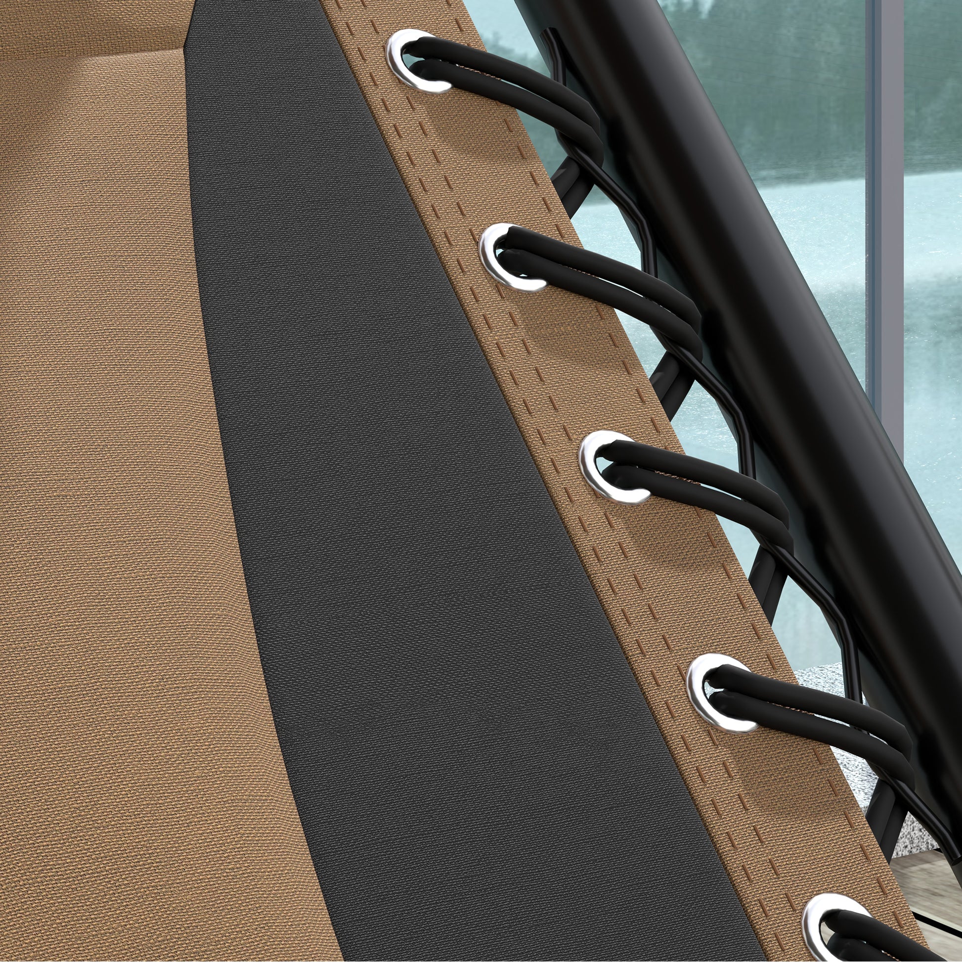 Outsunny Zero Gravity Lounger Chair Set of 2, Folding Reclining Patio Chair with Shade Cover, Cup Holder, Soft Cushion and Headrest for Poolside, Camping, Coffee