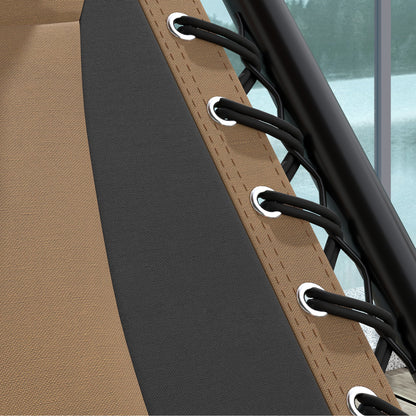 Outsunny Zero Gravity Lounger Chair Set of 2, Folding Reclining Patio Chair with Shade Cover, Cup Holder, Soft Cushion and Headrest for Poolside, Camping, Coffee