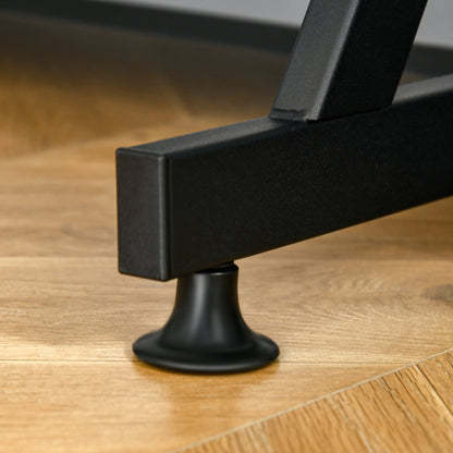 HOMCOM Compact Small Computer PC Table, R Shape Desk with Monitor Shelf and Storage for Home Office, Gaming, Study,100cm, Brown