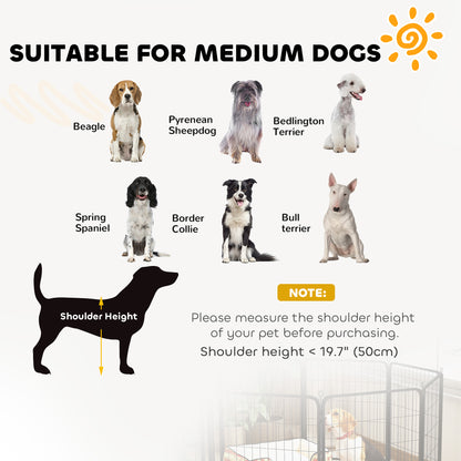 PawHut Two-Piece Dog Pen Expansion Pack for Medium Dogs, 80cm Tall Animal Pen with Three Connecting Stakes