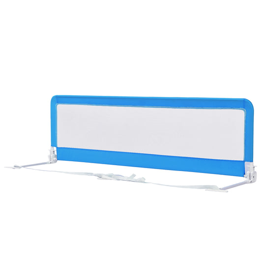 Universal Folding Bed Rail with Safety Strap-Blue